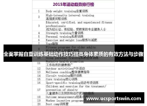 全面掌握自重训练基础动作技巧提高身体素质的有效方法与步骤